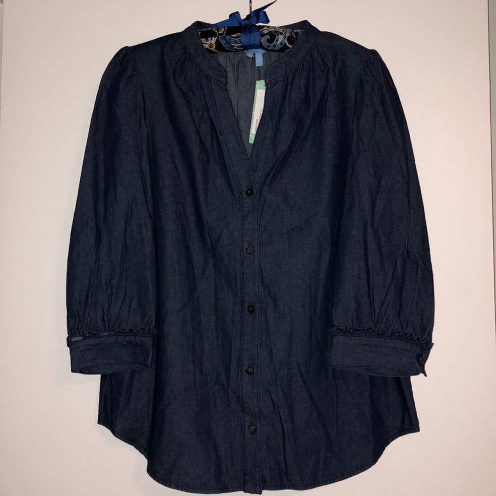 Draper James Naisha Button Down Chambray Top